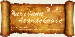 Marijana Atanacković vizit kartica